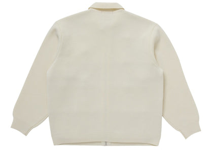 Supreme Studded Suede Zip Up Cardigan White
