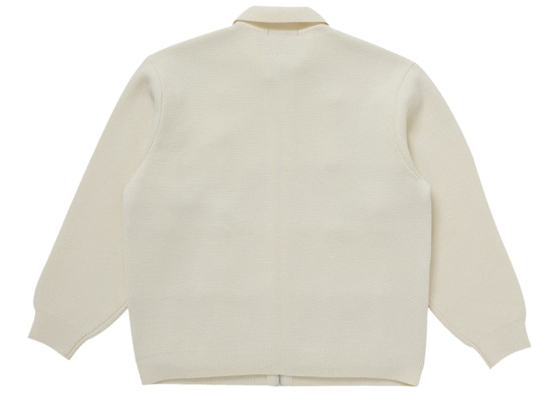 Supreme Studded Suede Zip Up Cardigan White