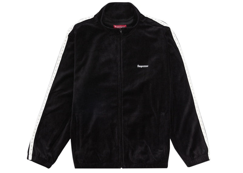 Supreme Studded Velour Track Jacket Black