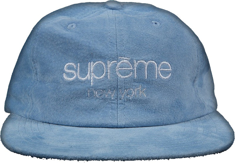 Supreme Suede Classic Logo 6 Panel Cap Light Blue