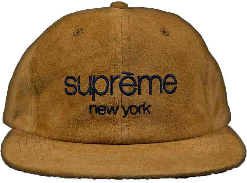Supreme Suede Classic Logo 6 Panel Cap Tan