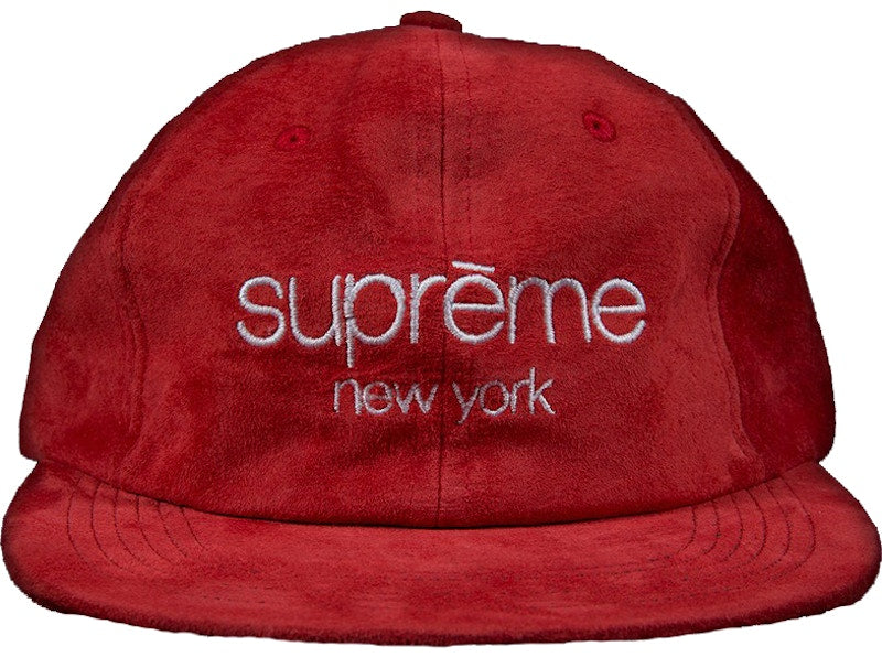Supreme Suede Classic Logo 6 Panel Red