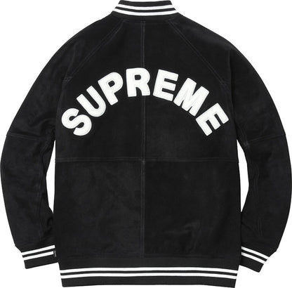 Supreme Suede Varsity Jacket Black