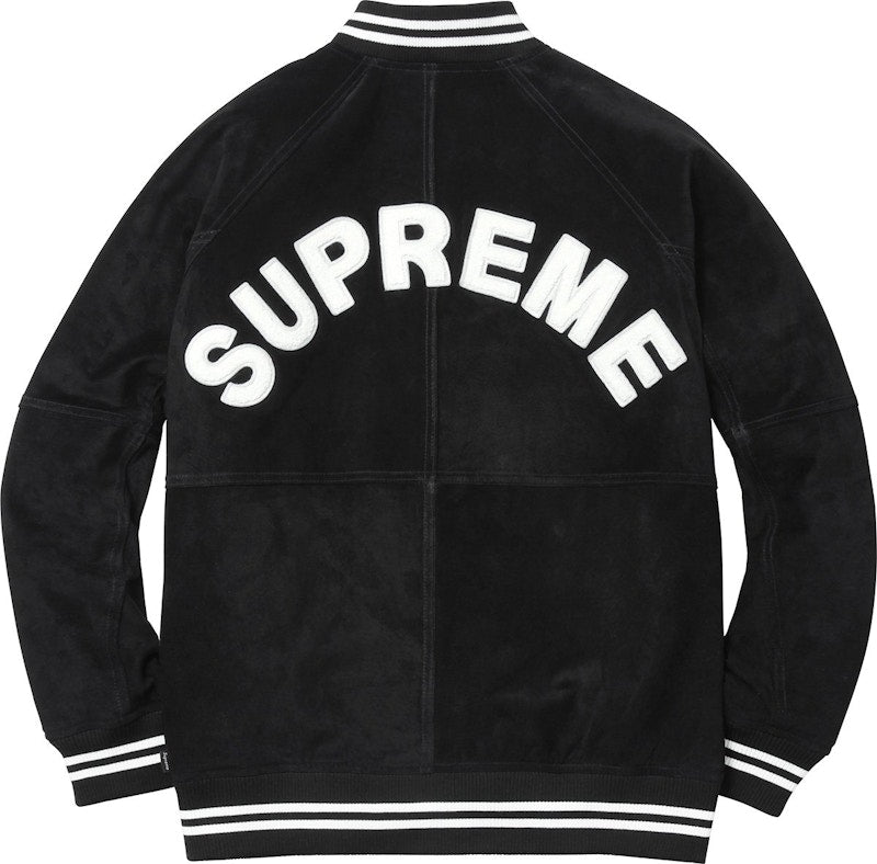 Supreme Suede Varsity Jacket Black