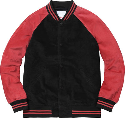 Supreme Suede Varsity Jacket Red