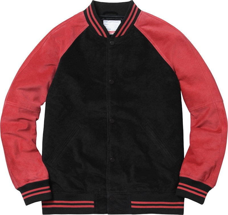 Supreme Suede Varsity Jacket Red