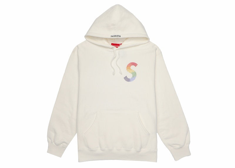 Supreme Swarovski S Logo Hooded Sweatshirt White