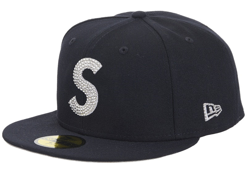 Supreme Swarovski S Logo New Era 59Fifty Fitted Hat Navy
