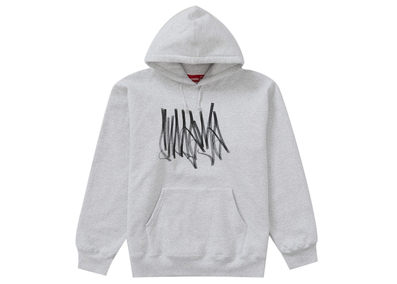 Supreme Tag Hooded Sweatshirt Ash Grey