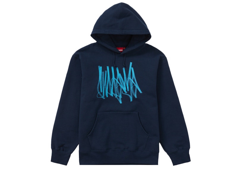 Supreme Tag Hooded Sweatshirt Navy