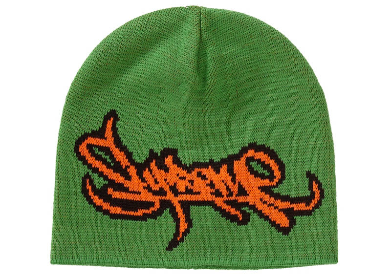 Supreme Tag Logo Beanie Green