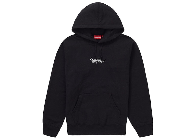 Supreme Tag Logo Hooded Sweatshirt Black