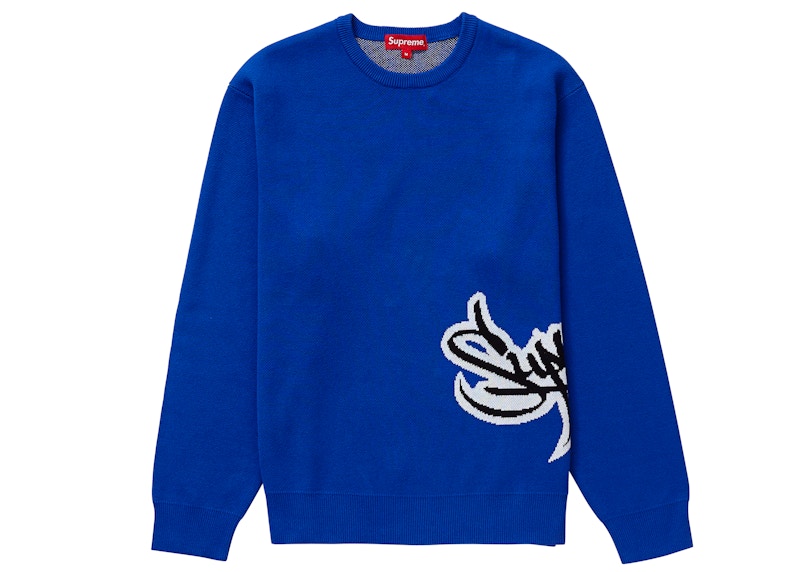 Supreme Tag Logo Sweater Royal