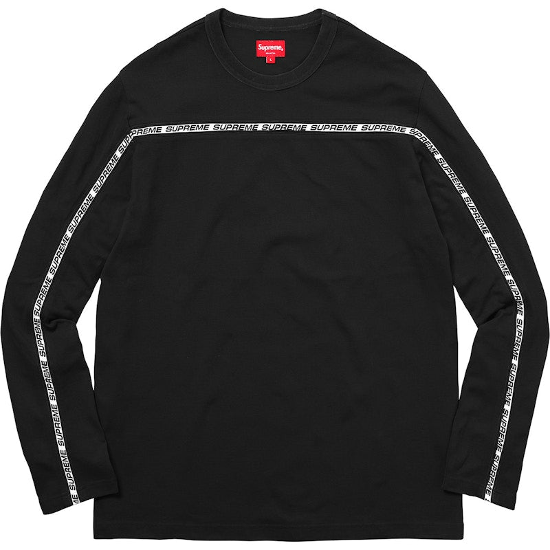 Supreme Tape Stripe L/S Pique Top Black