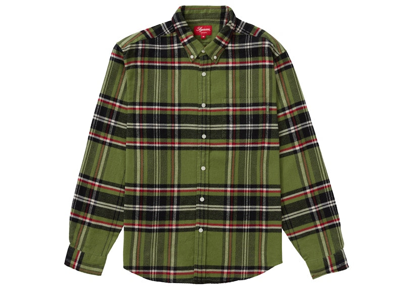Supreme Tartan Flannel Shirt Green