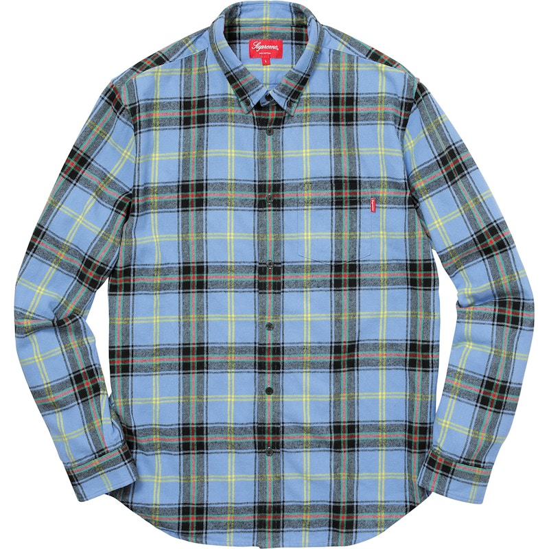 Supreme Tartan Flannel Shirt Light Blue