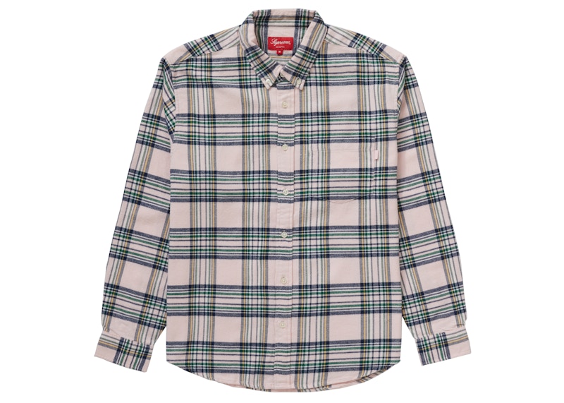 Supreme Tartan Flannel Shirt Pale Pink
