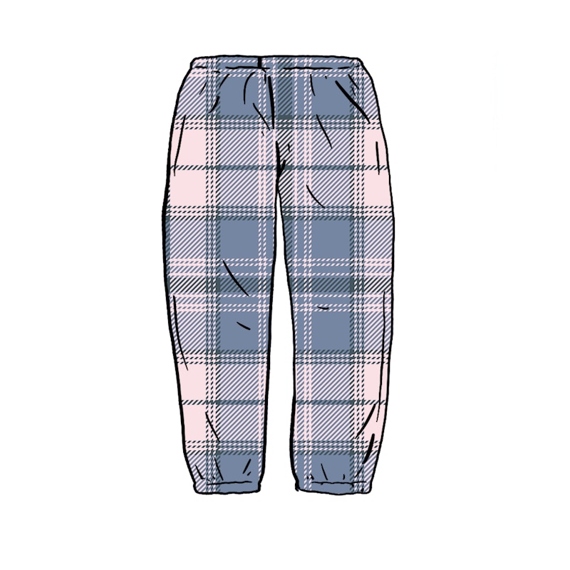 Supreme Tartan Flannel Skate Pant Pale Pink