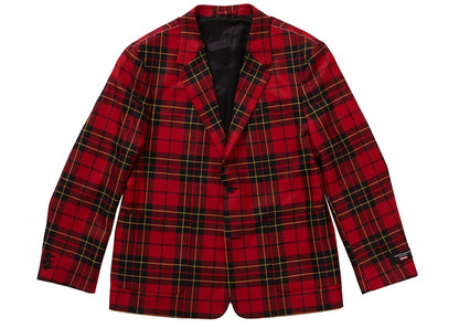 Supreme Tartan Wool Suit Red