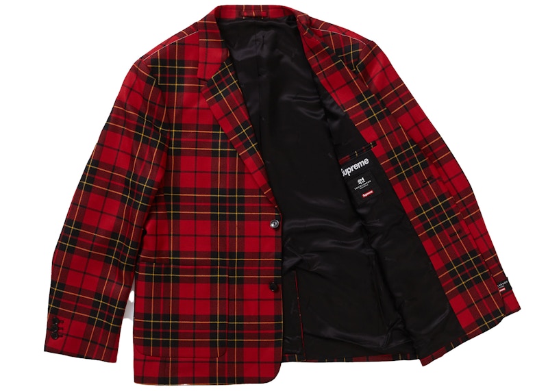 Supreme Tartan Wool Suit Red