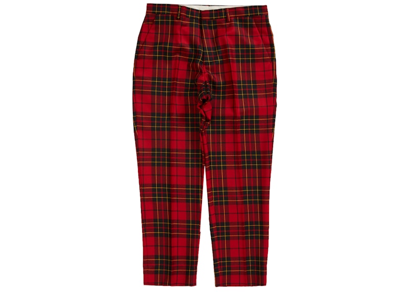 Supreme Tartan Wool Suit Red