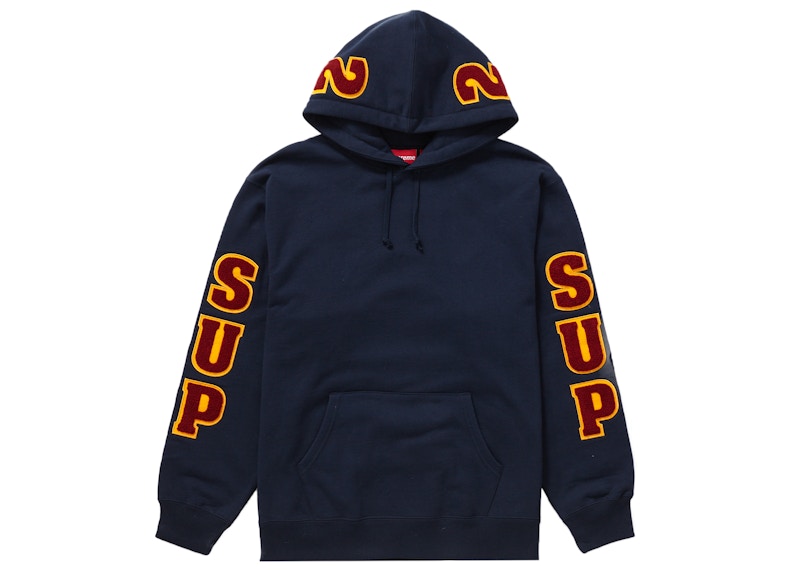 Supreme Team Chenille Hooded Sweatshirt Navy