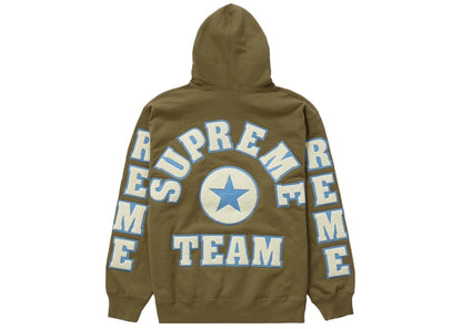 Supreme Chenille Hooded Sweatshirt Olive Brown