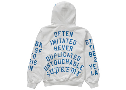 Supreme Team Flocked Hooded Sweatshirt White