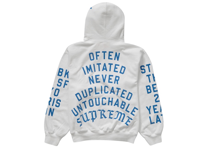 Supreme Team Flocked Hooded Sweatshirt White
