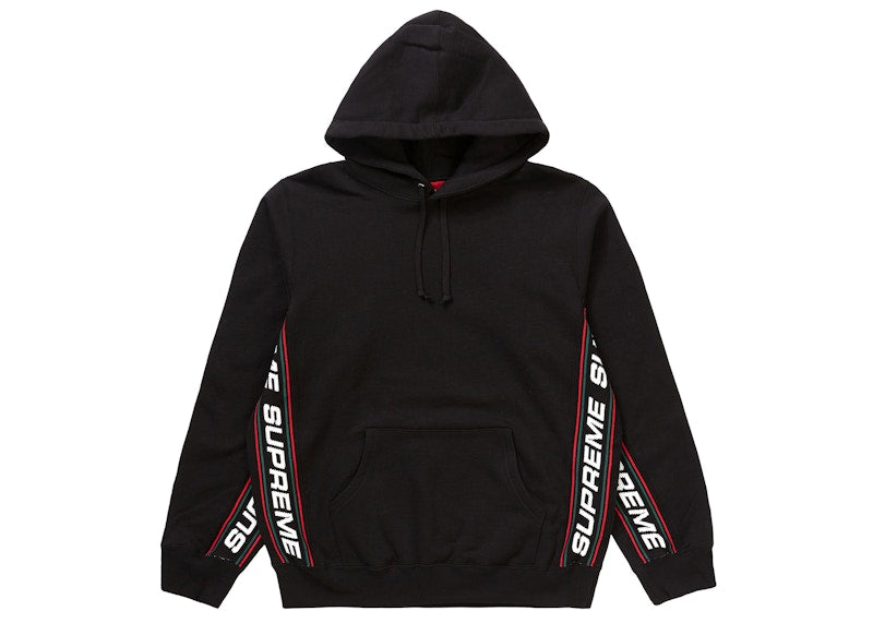 Supreme Text Rib Hooded Sweatshirt Black