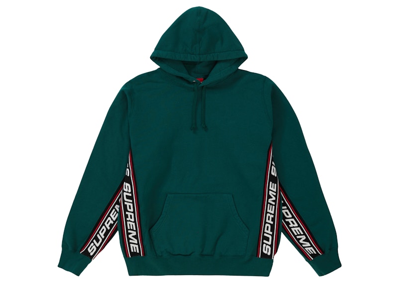 Supreme Text Rib Hooded Sweatshirt Dark Green