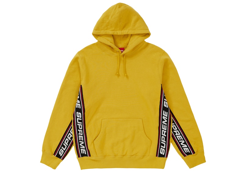 Supreme Text Rib Hooded Sweatshirt Mustard
