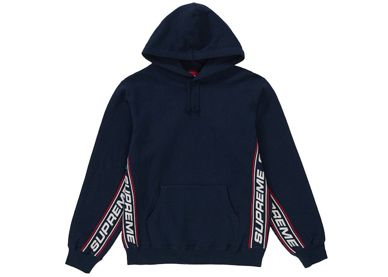 Supreme Text Rib Hooded Sweatshirt Navy