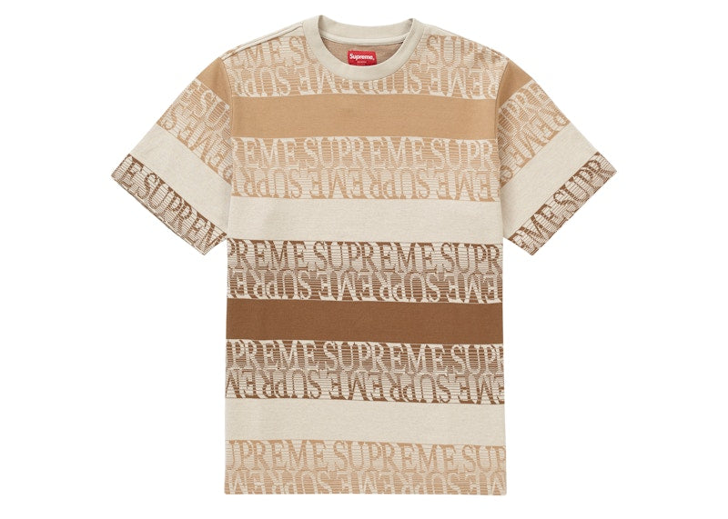 Supreme Text Stripe Jacquard S/S Top Natural