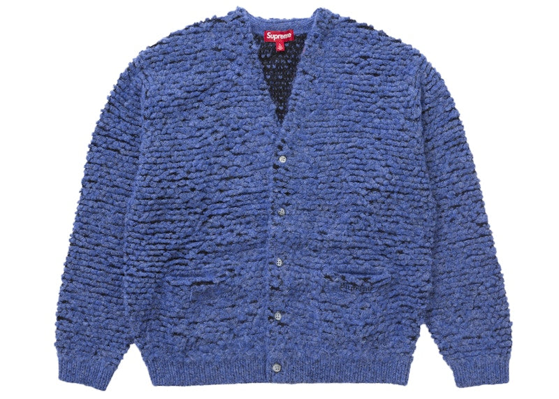 Supreme Textured Knotted Cardigan Blue
