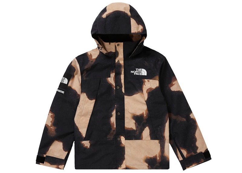 Supreme The North Face Bleached Denim Print Mountain Jacket Black