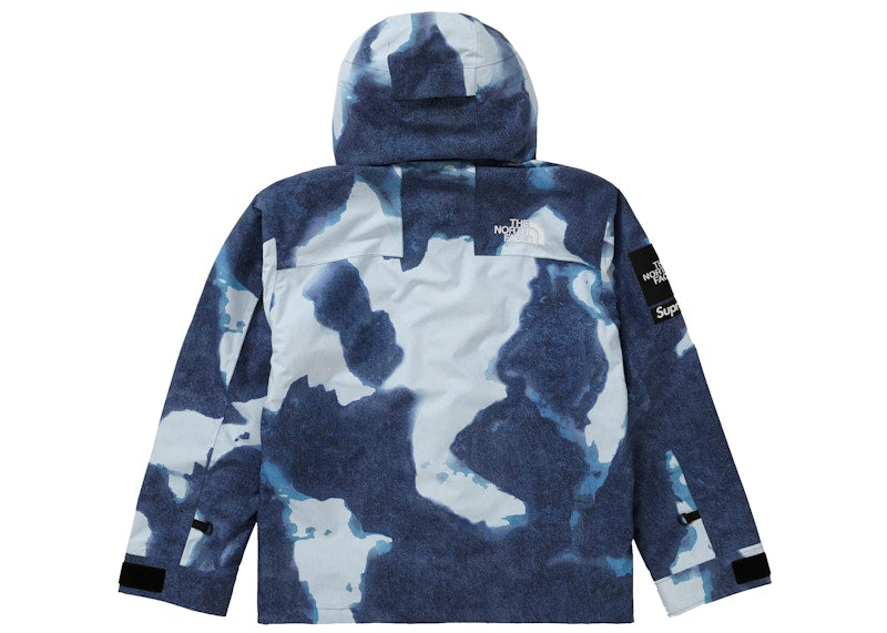 Supreme The North Face Bleached Denim Print Mountain Jacket Indigo