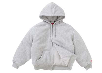 Supreme The North Face Down Filled Zip Up Hooded Sweatshirt Heather Grey