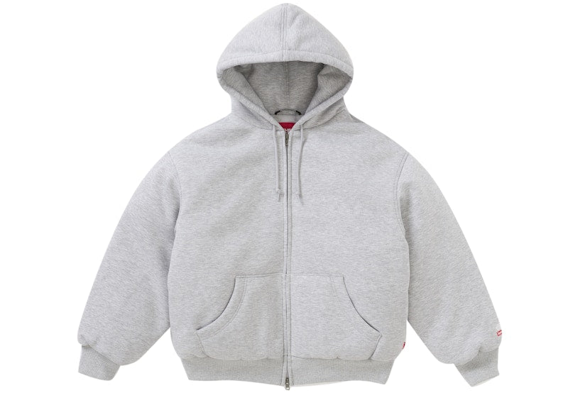 Supreme The North Face Down Filled Zip Up Hooded Sweatshirt Heather Grey