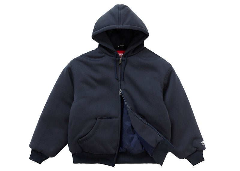 Supreme The North Face Down Filled Zip Up Hooded Sweatshirt Navy