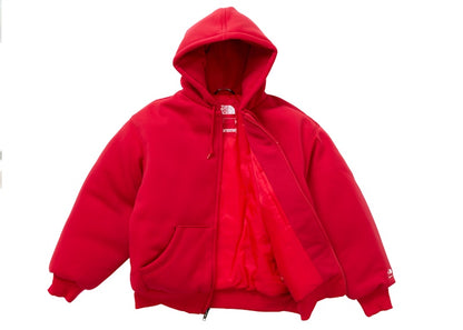 Supreme The North Face Down Filled Zip Up Hooded Sweatshirt Red