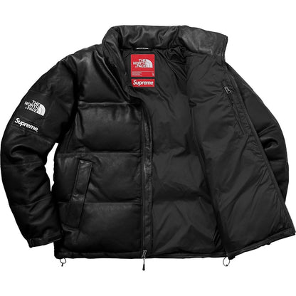 Supreme The North Face Leather Nuptse Jacket Black