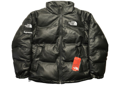 Supreme The North Face Leather Nuptse Jacket Black