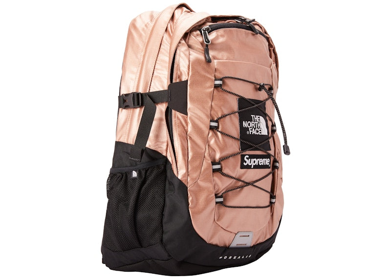 Supreme The North Face Metallic Borealis Backpack Rose Gold