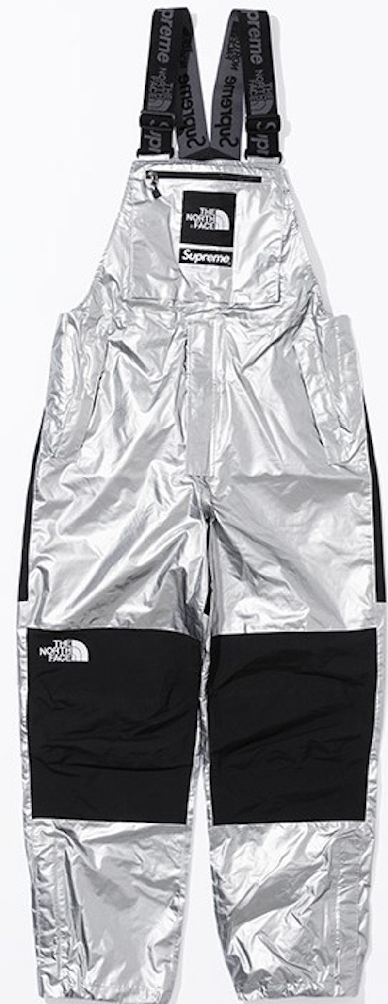 Supreme The North Face Metallic Mountain Bib Pants Silver