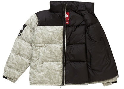 Supreme The North Face Paper Print Nuptse Jacket Paper Print