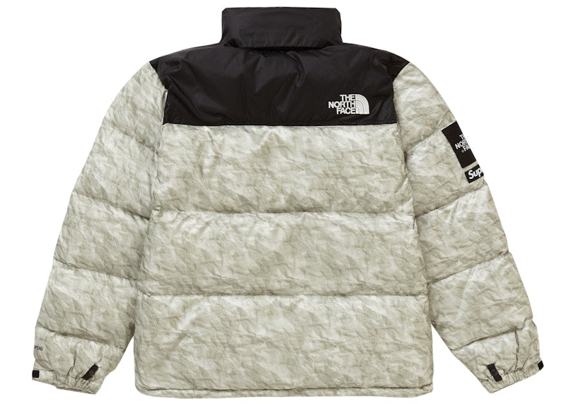 Supreme The North Face Paper Print Nuptse Jacket Paper Print