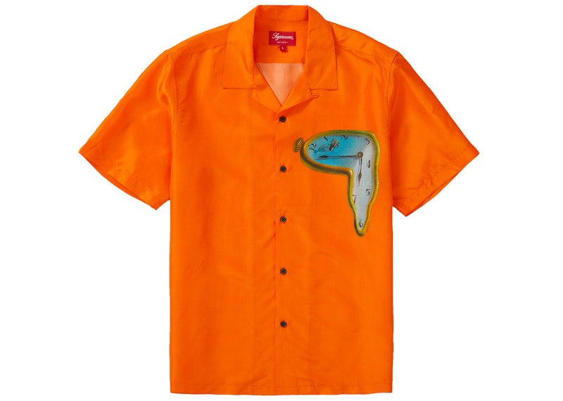 Supreme The Persistence of Memory Silk S/S Shirt Orange