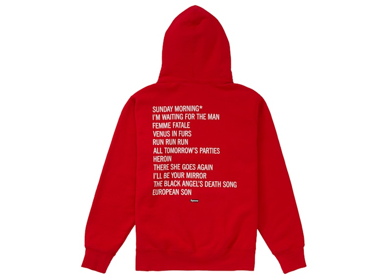 Supreme The Velvet Underground Hooded Sweatshirt Red