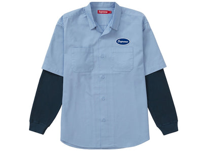 Supreme Thermal Sleeve Work Shirt Light Blue